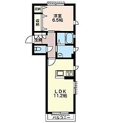 クローバーハウス 1LDKの間取図画像