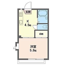 パティオ相武台 1DKの間取図画像