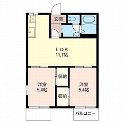 ドリームハウス 2LDKの間取図画像