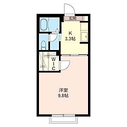 ラグナヒル1 1Kの間取図画像