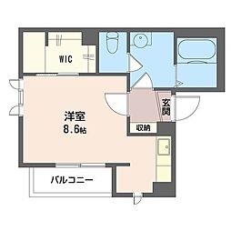 リボン82 ワンルームの間取図画像