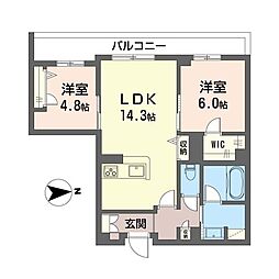 グランリオル 2LDKの間取図画像