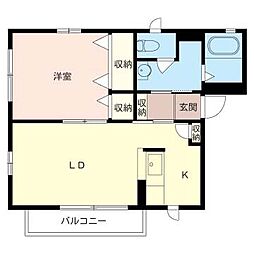 シャーメゾンクルー 1LDKの間取図画像