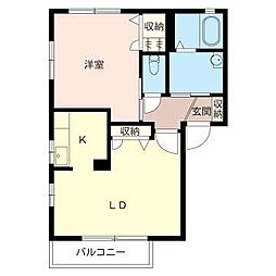 シャーメゾンKA 1LDKの間取図画像