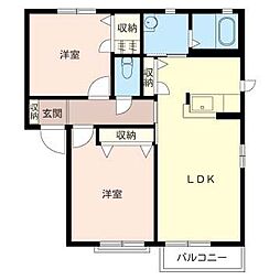 シャーメゾンHARADAA 2LDKの間取図画像