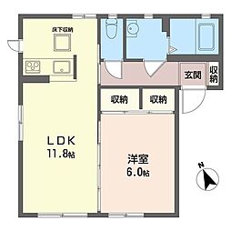 プリマクラッセ 1LDKの間取図画像