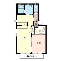 シャーメゾンステラA 1LDKの間取図画像