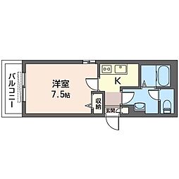 GaiaVilla 1Kの間取図画像