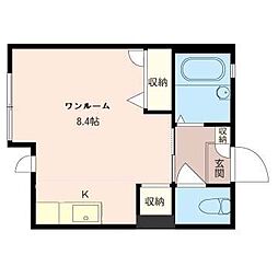 ヴェルテックス ワンルームの間取図画像