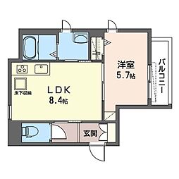 グランヴィスタ王子 1LDKの間取図画像