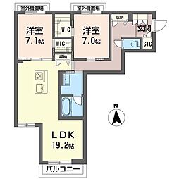 BELUCE 2LDKの間取図画像