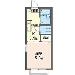 カーサパニナリ 1Kの間取図画像