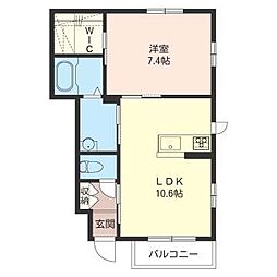 ファミーユB 1LDKの間取図画像
