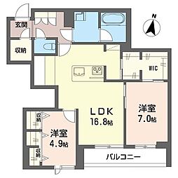 プルミエール 2階2LDKの間取り