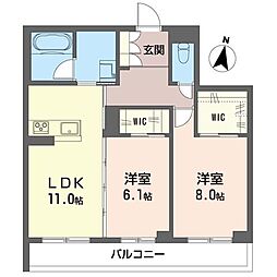 プルミエール 3階2LDKの間取り