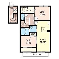 メゾン・ネージュブランA 2LDKの間取図画像