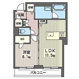 アロッジオMH 1LDKの間取図画像