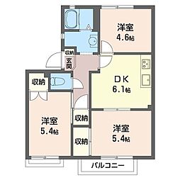 フレグランス本宿 3DKの間取図画像