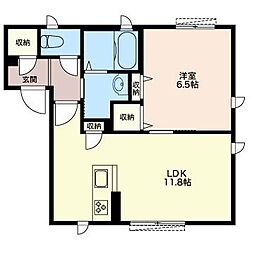 紅葉の庭B 1LDKの間取図画像