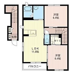 ウヴェール・メゾン安塚C 2LDKの間取図画像