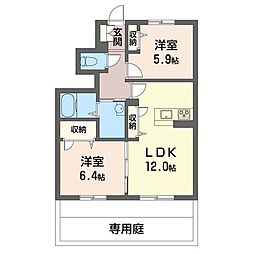 未来ロード 2LDKの間取図画像