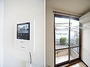 【ＴＶドアホン】カラー画面で見やすく、録画機能付で不在時でも訪問者を確認でき、安心♪　【室内物干し】耐荷重は12kg。使用しない場合は窓枠に収納できます。
