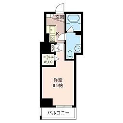 マストライフ鳥越 1Kの間取図画像