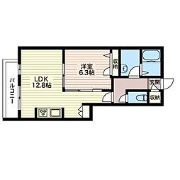 ガーデンOHANA 1LDKの間取図画像