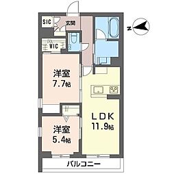 アルコバレーノ 2LDKの間取図画像
