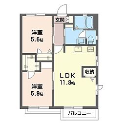 間取図画像 2LDK