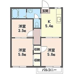エクセル森崎 3Kの間取図画像