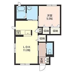 Lamer逗子 1LDKの間取図画像