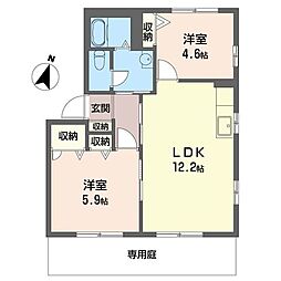 エミネントE 2LDKの間取図画像