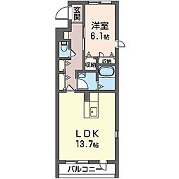 ファシナシオン 1LDKの間取図画像