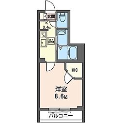 ルーチェ 1Kの間取図画像