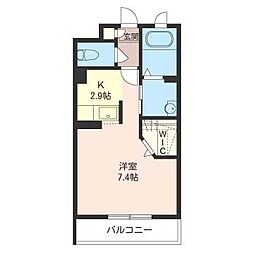 ボヌール・エトワール・18 ワンルームの間取図画像