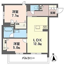 仮)南流山シャーメゾン 2LDKの間取図画像
