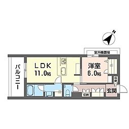 クレスト メゾン 1LDKの間取図画像