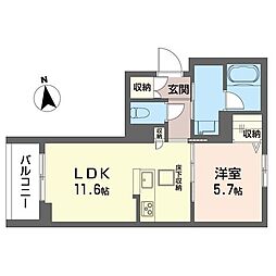 メゾン グランデ 1LDKの間取図画像