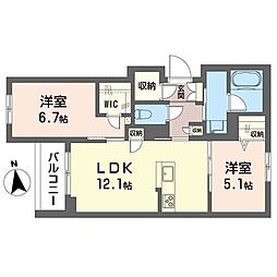 メゾン グランデ 2LDKの間取図画像