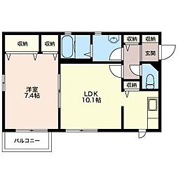 ルミエール向丘 1LDKの間取図画像