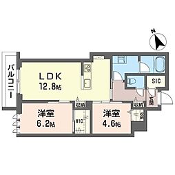 ル パラディ アデガワ 2LDKの間取図画像