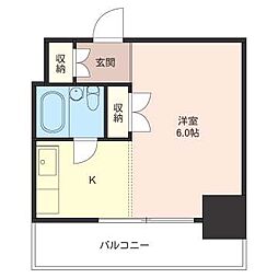 ベルパレス ワンルームの間取図画像