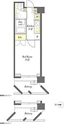 プライムメゾン浅草イースト 2階1Kの間取り