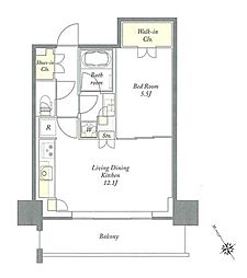 プライムメゾン板橋 1LDKの間取図画像