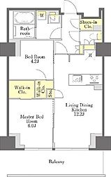 プライムメゾン江古田の杜ウエスト 2LDKの間取図画像