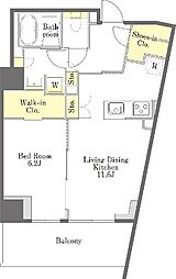 プライムメゾン江古田の杜ウエスト 1LDKの間取図画像