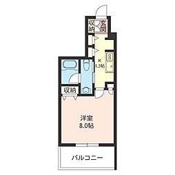 エスティメゾン三軒茶屋2 1Kの間取図画像