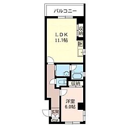 エスティメゾン三軒茶屋2 1LDKの間取図画像