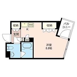 エスティメゾン板橋C6 ワンルームの間取図画像